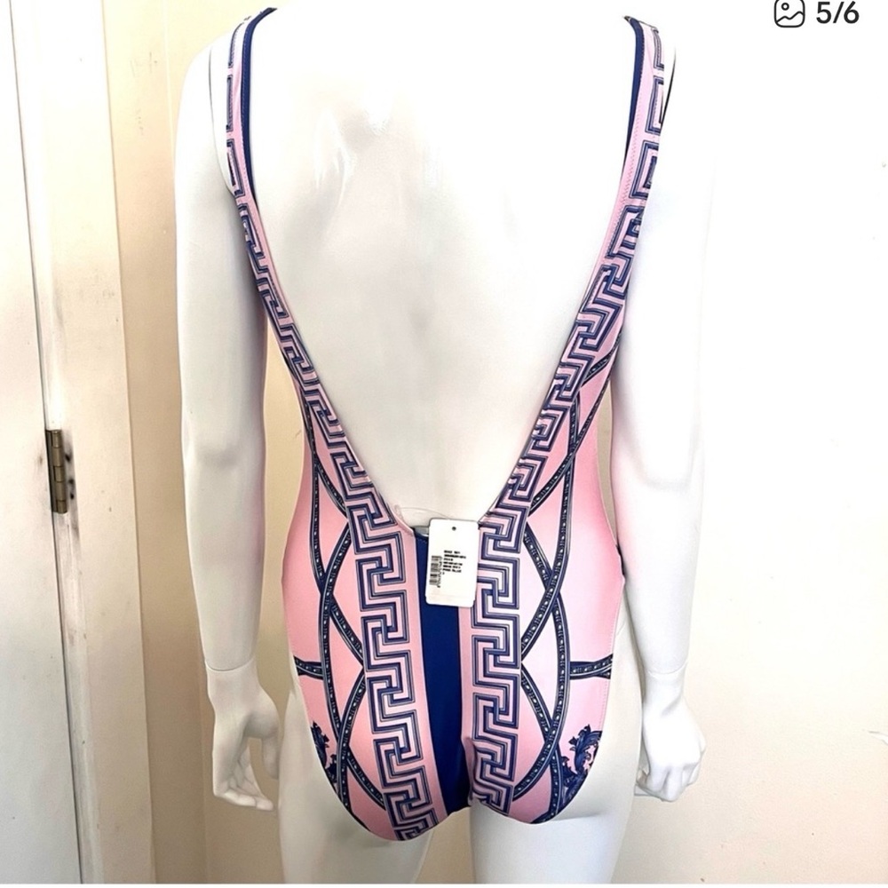 Pink and Blue Printed One-Piece Swim - Picture 3 of 9